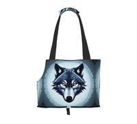 Fierce Wolf Head Printed pet Shoulder Bag, Suitable for Small Dogs and Cats, Shopping and Travel Dual-Purpose Bag