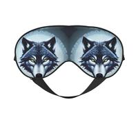 Fierce Wolf Head Prints Double-Sided Eye Mask Adjustable Design Light-Blocking and Breathable Suitable for Rest and Travel.