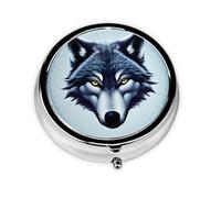 Fierce Wolf Head Round Pill boxï¼ŒPill Boxï¼Œ Portable On-The-Go Pocket Pharmacy,