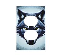 Fierce Wolf Head Unbreakable Polycarbonate Switch Plate-Modern 1 Gang Light Cover for Home Office with Matching Screws