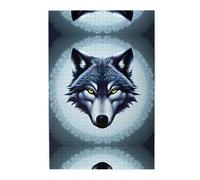 Fierce wolf head Wooden Jigsaw Puzzle 1000 Pieces-Relaxing Family Activity for Adults, Colourful Landscape Puzzle in Plastic Box, Home Decor Gift