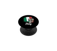 Fierce Wolf Italian Flag Pride Grunge Design PopSockets Adhesive PopGrip