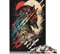 Fierce Wolf Puzzles 1000 Pieces Wooden Puzzles Wood Puzzle Jigsaws For Adults Teenagers Teenager Man Woman Gift 1000pcs (75x50cm)