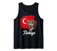 Fierce Wolf Türkiye Flag Patriot Design Tank Top