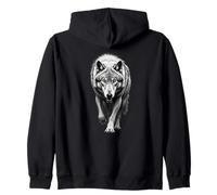 Fierce Wolf Wild Soul Mountain Forest Animal Artwork freedom Zip Hoodie