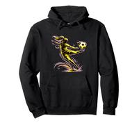 Fierce Women’s Soccer Athlete Launching Big Kick Pullover Hoodie