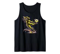 Fierce Women’s Soccer Athlete Launching Big Kick Tank Top