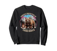Fiercely Protective of Trans Rights - Mama Papa Ally Bear Sweatshirt
