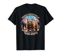 Fiercely Protective of Trans Rights - Mama Papa Ally Bear T-Shirt