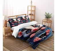 FIERDXA Cute Animal Jeans Bedding Set 3D Design Wildlife Animal Theme Duvet Cover Set 3 Pieces Chic Breathable Comforter Cover Universal for All Seasons with Pillowcase Super King(260x220cm)