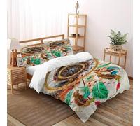 FIERDXA Dreamcatcher Bedding Set 3D Design Gothic Architecture Duvet Cover Set Chic Breathable Quilt Cover 3 Pieces Universal for All Seasons Pillowcase Double(200x200cm)