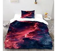FIERDXA Flame Darkness Bedding Set 2 Pieces Theme Bedspread Space Theme Duvet Cover Set Microfiber Quilt Cover Suitable for Family,couple,children with Pillow Single(135x200cm)