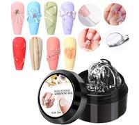 Fierudeng 3D Sculpting Gel - 3D Waterless Extension Tips Glue - Fake Tip Sculpting Gel,for Women Girls Home Manicure Pedicure Toe French Tips Rhinestone Flower Foil Charm Stamping