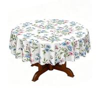 Fierudeng Floral Tablecloth - Decorative Protective Cover, Rustic Washable and Boho,Tablecloth 152 cm | for Dining Room Patio Garden Picnic BBQ Family Gatherings and