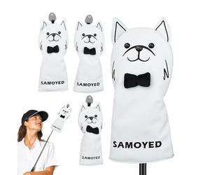 Fierudeng Golf Head Cover,4X Dog Design Driver Covers For Golf Clubs - Stylish Protection Headcovers With Soft Plush Lining, Fits Right Handed Putters