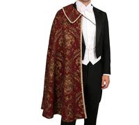 Fierudeng Medieval Man Cape | Noble Half Shoulder Dress with Brocade Pattern,Cape for Men - for Role Play Cosplay Festival Theatrical Performance Halloween
