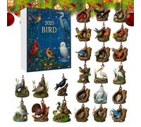 Fierudeng Toys, Flat Acrylic Bird 2D - Christmas Countdown Calendar 2025 for Children | for Living Room, Bedroom, Wardrobes, Window, Fireplace, Kitchen, Holiday, Backpack,