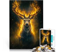 Fiery Alpha DeerAdults 1000 Piece Jigsaw Puzzle Learning Educational Toys Family Games Educational Game for Birthday, Chrismas 38x26cm