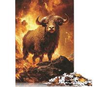 Fiery Bull Paper Puzzles 1000 Piece Jigsaw Puzzles for Adults Educational Game Challenge Toy Christmas Eve Gifts 1000pcs (38x26cm)