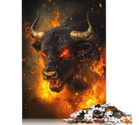 Fiery Bull Puzzle for Adults And Teenagers 1000 Pieces Puzzle Adult Jigsaw Puzzle for Adults Teenagers Age 12+ 1000pcs (75x50cm)