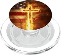 Fiery Cross Of Faith And Patriotism PopSockets PopGrip for MagSafe