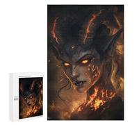Fiery Demon Portrait Puzzle 1000 Teile Schwer Puzzle Spielzeug Lernspiel Impossible Herausforderungsspielzeug Für Erwachsene Kinder 1000 PCS