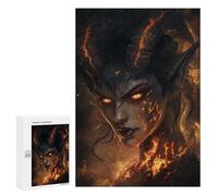 Fiery Demon Portrait Puzzle 1000 Teile Schwer Puzzle Spielzeug Lernspiel Impossible Herausforderungsspielzeug Für Erwachsene Kinder 300 PCS