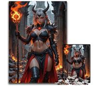 Fiery Demoness Sorceress Succubus Jigsaws 1000 Pieces for Adults Wooden Jigsaw Puzzles for Teenagers Teens Ideal Birthday 1000 PCS(75x50cm)