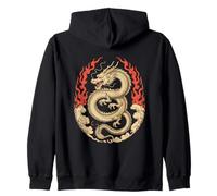 Fiery Dragon Ancient Serpent Legend Zip Hoodie