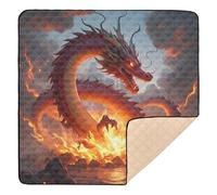 Fiery Dragon Flame Art Soft Thick Baby Activity Play Mat for Floor Cozy Breathable Baby Crawling Mat for Baby Toddler Infant, 50'' x 50''