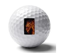 Fiery Dragon Flame Personalized Printed Golf Balls Funny Practice Ball Gifts for Men Women Golfers