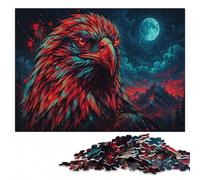 Fiery Eagle Head Portrait Colourful Wooden Puzzle for Adults, 500 Pieces | For puzzle fans: Adult Jigsaw Puzzle: birthday gift for jigsaw fans, hands-on indoor leisure.