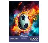 Fiery Football 1000 Pieces Premium Jigsaw Age 12+ Cool Collage Effect, Home Decoration, Educational, Challenging 70x50cm/1000pcs