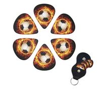 Fiery Football Print Guitar Picks Set of 6 with Organizer Storage Box, Custom Guitar Picks Guitar Accessories Ukulele for Acoustic Guitar Bass