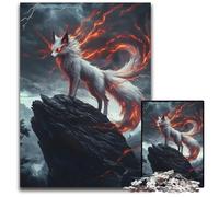Fiery Fox SpiritPuzzles for 1000 Piece Wooden Jigsaw Puzzles for Adults Home Decor Brain Teaser Game for TeenagersFamily Interaction 1000 PCS(75x50cm)
