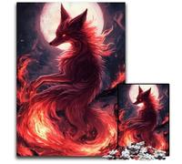 Fiery Fox Under The Moon1000 Piece Jigsaw Puzzles for Adults Adult Game Gift Family Interactive Game Brain Challenge Gift 1000 PCS(38x26cm)