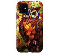 Fiery Glow Owl with Golden Feather Mosaic Case for iPhone 11