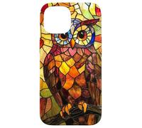 Fiery Glow Owl with Golden Feather Mosaic Case for iPhone 15