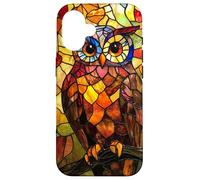 Fiery Glow Owl with Golden Feather Mosaic Case for iPhone 16