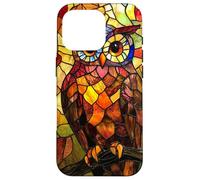 Fiery Glow Owl with Golden Feather Mosaic Case for iPhone 16 Pro