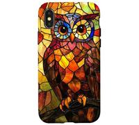 Fiery Glow Owl with Golden Feather Mosaic Case for iPhone X/XS