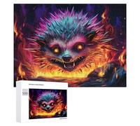 Fiery Hedgehog Digital Artwork: New Year Party Activity, 500 PCS Adult Tabletop Puzzle - for Quiet Evenings And Focused Play