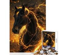 Fiery Horse Majesty 1000 Piece Jigsaw Puzzles Strengthen Cognitive Ability And Skill Soothing Serene Leisure Play (38x26cm)