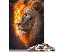 Fiery Lion Portrait Puzzle 1000 Pieces Jigsaws Puzzles for Adults Educational Game for Adult Teenagers 1000pcs (75x50cm)