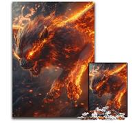 Fiery LionAdult Jigsaw Puzzles 1000 Pieces paper Jigsaw Perfect for Birthday ChristmasHalloween Gifts 1000 PCS(38x26cm)