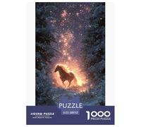 Fiery Magic Horse Puzzles 1000 Piece Challenge Toy Adults And over 12 Years Old Creative Puzzles Family Fun Jigsaws Puzzles Educational Play Home Decoration Gift 52x38cm/1000pcs