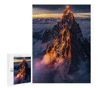 Fiery Mountain Peak at Sunrise Adult Puzzle, 500 PCS, Relaxing Jigsaw Activity, Shared Puzzle Time for Family And Friends, for Cosy Nights