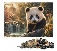 Fiery Panda Portrait Colourful Wooden Jigsaw Puzzle 1000 Pieces for Adults | Gift for puzzle lovers with tabletop activity for adults at your own pace.