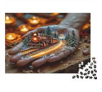 Fiery Path Jigsaw Puzzles Glowing Mountain Trail 1000 Pieces Recycled Paper for Adults Puzzle Educational Game Hands-on Skills Great Gift Idea 52x38cm/1000pcs