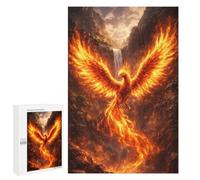 Fiery Phoenix Ascending from A Waterfall Adult Wooden Jigsaw, 1000 PCS - Festive Gift for Adults, for Mindful Indoor Entertainment